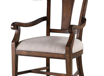 Classic r Chair Dining room chair Wood brown Armrests Armchair Recliner Chairs